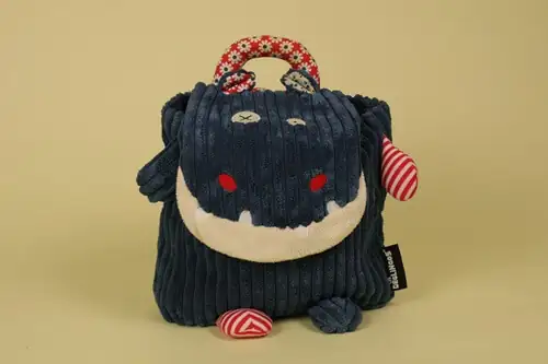 Petit sac a dos maternelle gouter hippopotame Hippipos bleu marque Les Deglingos